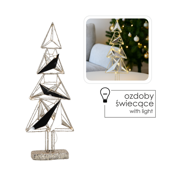 CHRISTMAS DECORATION - LED CHRISTMAS TREE 52 CM GEOMETRIC
