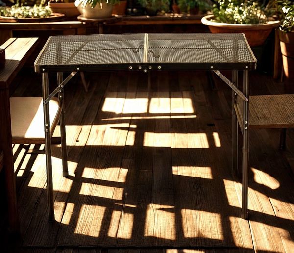 SKLADACÍ TURISTICKÝ STOL ČIERNY 90 x 60 x 40/70 CM *8425