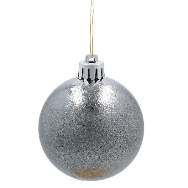 SET OF 12 BAUBLES 6 CM CHAMPAGNE/GRAY/WHITE