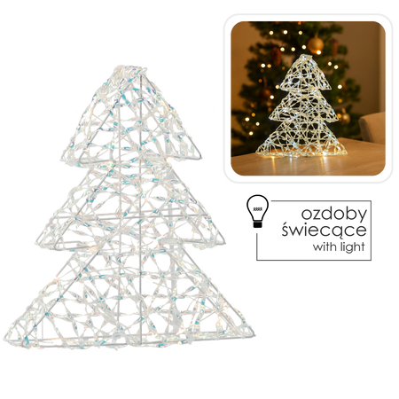 Vianočná ozdoba - LED stromček 30 cm irizujúci *6352