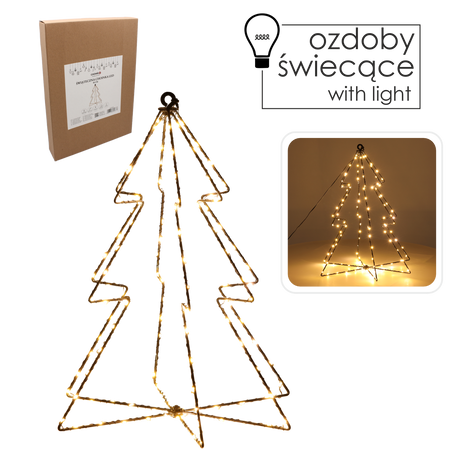 ŚWIĄTECZNA OZDOBA - CHOINKA LED 40 CM 120 L CIEPŁY BIAŁY NA BATERIE *0306