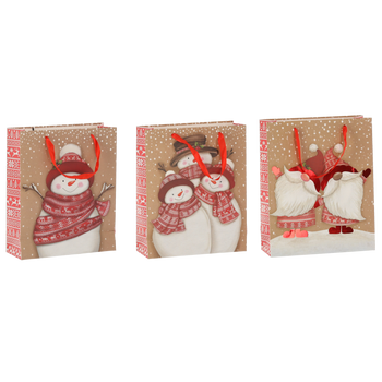 CHRISTMAS GIFT BAG CHRISTMAS FIGURES 26 x 32 x 10 CM