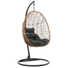 NATURAL HANGING CHAIR, CUSHION - DARK GRAY, FRAME - BLACK, 115 X 90 X D67 CM