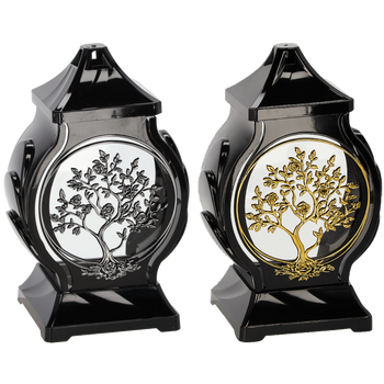 LANTERN 30CM OB MINI TREE ROUND BLACKSILVER/GOLD PACK=8PCS*7692
