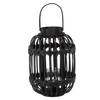 ČERNÁ LAMPION H 38/51 CM S SKLENĚNOU VLOŽKOU *3230