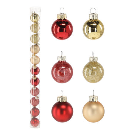 SET OF 11 CHRISTMAS TREE BAUBLES WARM COLORS 3 CM