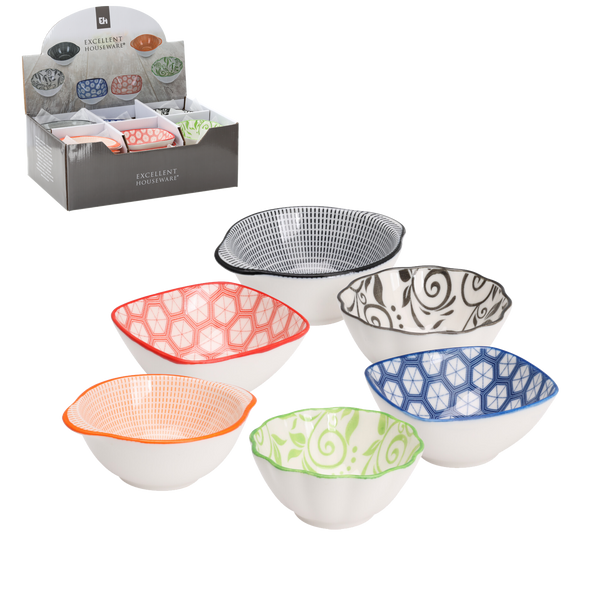 PORCELAIN SNACK BOWL DISP.36PCS
