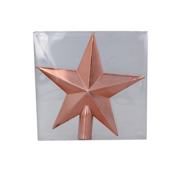 TREE TOPPER 20 CM STAR OLIVE/COPPER/GRAPHITE