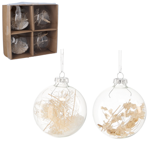 SET DE 4 DECORAȚIUNI DE CRĂCIUN TRANSPARENTE CU SPIȚE DE 8 CM *1938