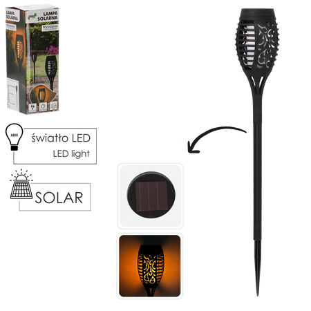 TORCH SOLAR LAMP 7.5 X 7.5 X 50 CM