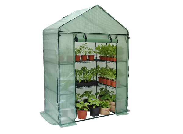 SZKLARNIA OGRODOWA Z PÓŁKAMI ZIELONA 140 x 73 x 200 CM