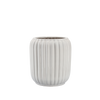 CERAMIC PLANT POT COVER 28 X 28 X 40,5 CM WHITE RIBBED