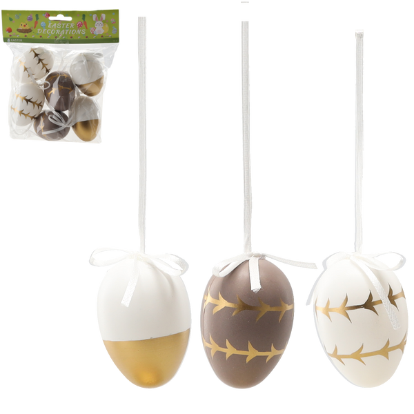 KPL. 6 JAJEK WIELKANOCNYCH 6 CM Z ZAWIESZKĄ MIX KOLORÓW *9410