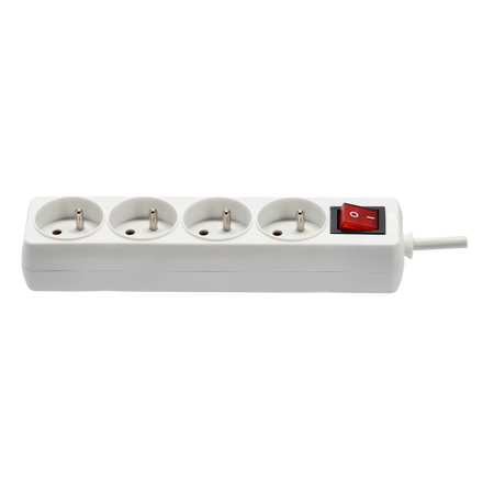 EXTENSION CORD POWER STRIP WITH SWITCH 4 SOCKETS 5 M WHITE