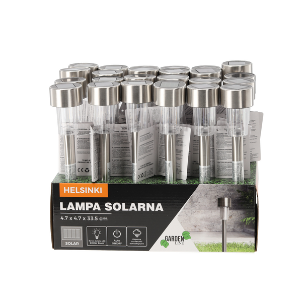 SLUNEČNÍ LAMPA HELSINKY 4,7 x 4,7 x 33,5 CM disp.24ks *0625