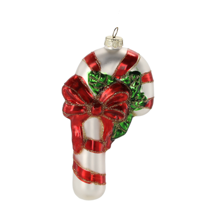 GLASS ORNAMENT - CHRISTMAS TREE CANDY CANE 7 X 3.2 X 12.3 CM