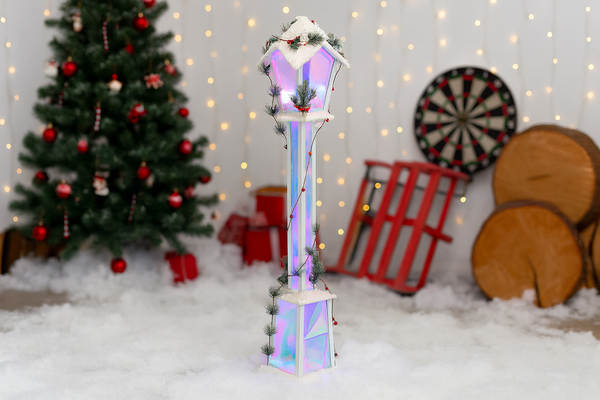 CHRISTMAS WHITE LED LANTERN 20 x 20 x 120 CM