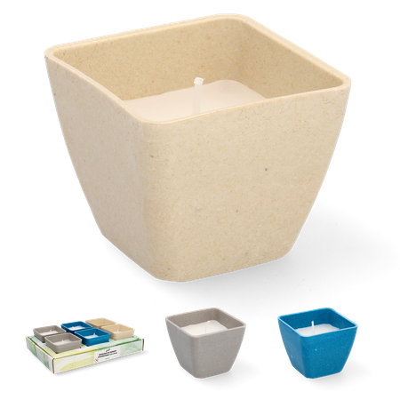DEKORATIVNÍ SVÍČKA CITRONELLA KVADRÁTOVÁ 7,5 x 6 cm disp=6ks. *2247