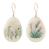 EASTER DECORATION - HANGING 7 x 2,5 x 9,5 CM EGG WITH FLOWERS MIX 2 DESIGNS pack=12pcs