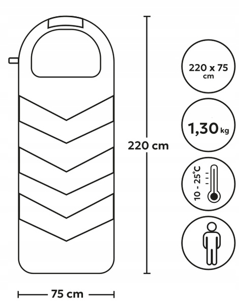 TOURIST SLEEPING BAG 220 x 75 CM MIX COLOR