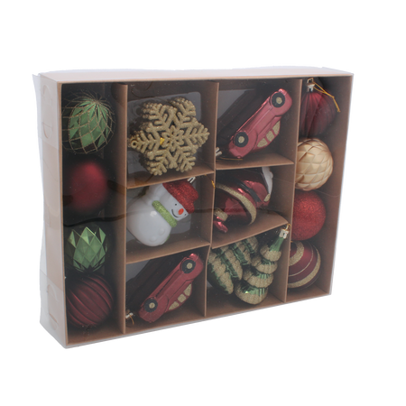SET OF 20 CHRISTMAS TREE DECORATIONS MIX