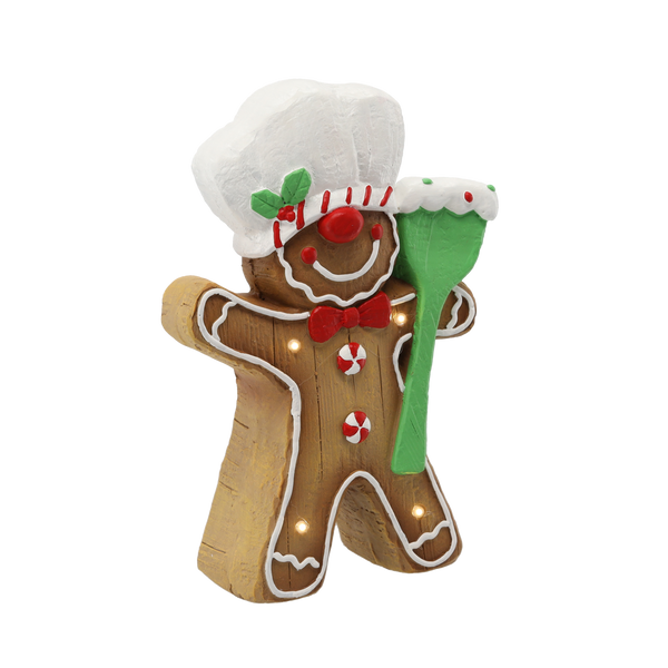 FIGURINE OF THE NATIVITY - GINGERBREAD MAN BOY/GIRL 25 X 9.5 X 35.5 CM LED