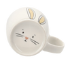 Hrnček porcelánový 270 ml uši zajíce s pusou na dně balení=12ks *7888