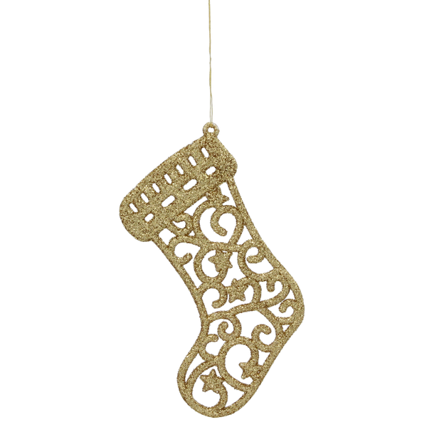 SET DE 12 DECORATIUNI DE CRACIUN - BOT 10 CM ROSU/ORO/ARGINTIU *3553