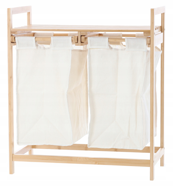 REGAŁ BAMBUSOWY Z DWOMA KOSZAMI 64x33x73 CM *6998