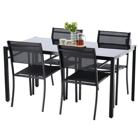SET DE MOBILIER PENTRU GRĂDINĂ - MĂSUȚĂ /ANH6135/ + 4 SCAUNE /ANH6128/