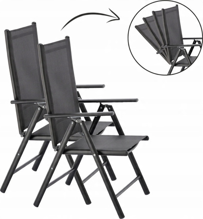 FOLDING GARDEN CHAIR STEEL 66 x 53 x 107 CM GREY