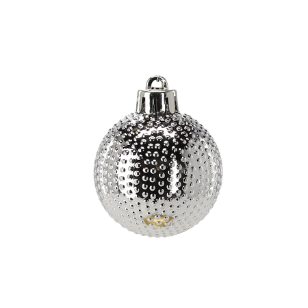 SET OF 16 BAUBLES 4 CM RED/GOLD/SILVER