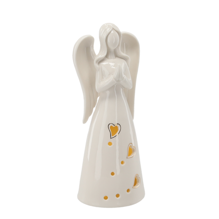 FIGURKA BOŻONAR. - ANIOŁEK CERAMICZNY 7,7 X 7,1 X 20,4 CM LED opak=4szt *1278