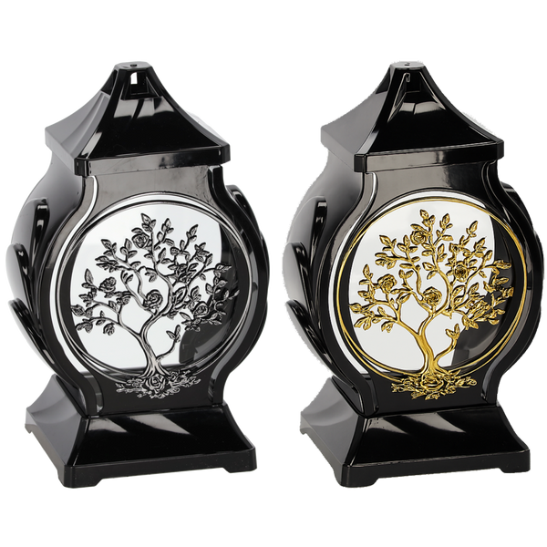 LANTERN 30CM OB MINI TREE ROUND BLACKSILVER/GOLD PACK=8PCS*7692