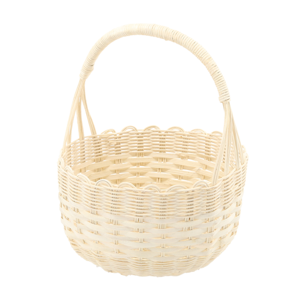 RATTANOVÝ KOŠ 24 x 14/27 CM S UCHYTOM - BIELY *8765