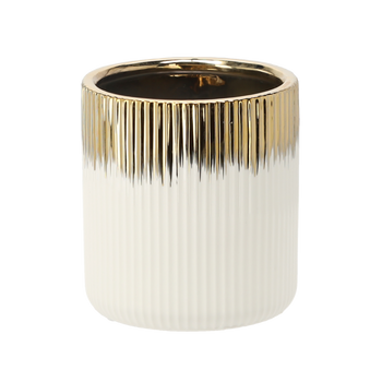 CERAMIC COVER FOR A POT 15 x 15 x 16 CM GOLD AND BLACK