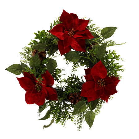 UMELÝ KVET - VENCE S POINSETIÍ 50 CM balenie=2 ks *3276
