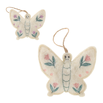 OZDOBA WIELKANOCNA - ZAWIESZKA 9 x 8,5 CM MOTYL W KWIATY MIX 2 WZORÓW opak=12szt *9052