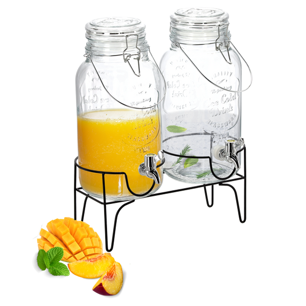SET OF 2 JARS 4 L ON BASE WITH TAP