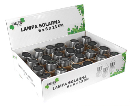 LAMPA SOLARNA ŻARÓWKA 6 x 6 x 13 CM disp.24szt *0700