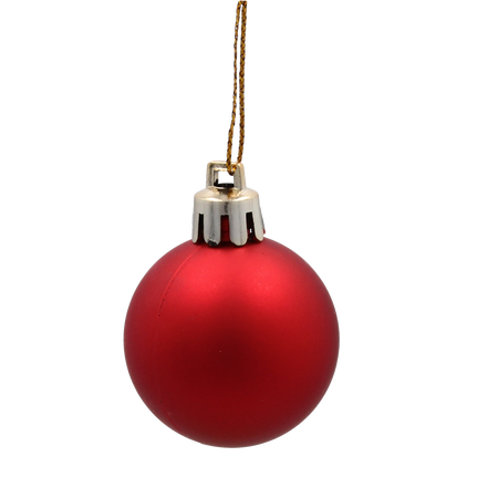 SET OF 24 CHRISTMAS BAUBLES RED, SILVER, GOLD