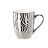 KÁVOVÝ HRNEK PORCELÁNOVÝ STŘÍBRNO-BÍLÝ 340ML MIX VZORŮ balení=12 ks *6219