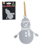 SET OF 3 CHRISTMAS TREE DECORATIONS - SILVER SNOWMAN 6,5 x 8 CM