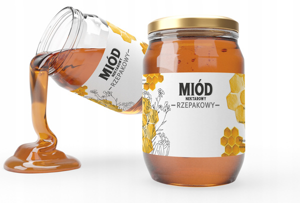 SET OF 100 LABELS HONEY NECTAR RAPESEED 154 x 60 MM