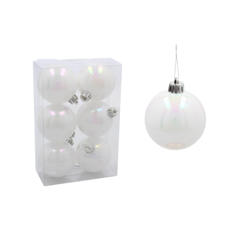 KPL. 6 BOMBEK 6 CM ALB PERLAT *3696