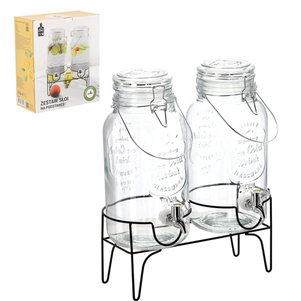 SET 2 BORCURI DE 4 L PE SUPORT CU ROBINET *2027