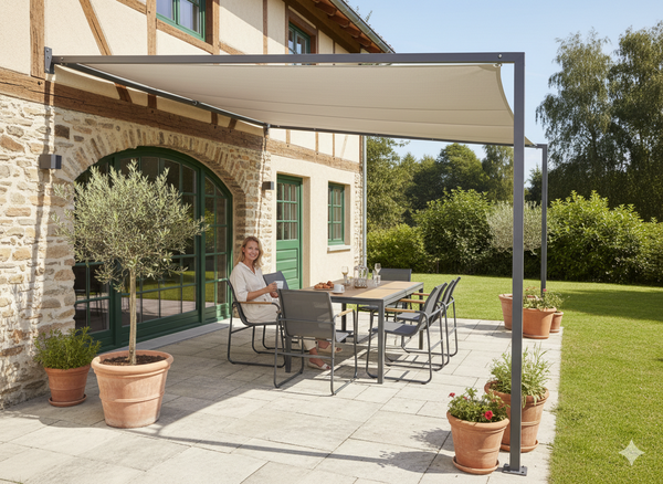 ZESTAW MEBLI OGRODOWYCH STÓŁ + 6 KRZESEŁ ANTRACYT