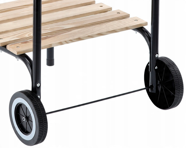AMERICAN CHARCOAL BBQ WITH SIDE SHELVES AND WHEELS 96 x 45 x 75 CM