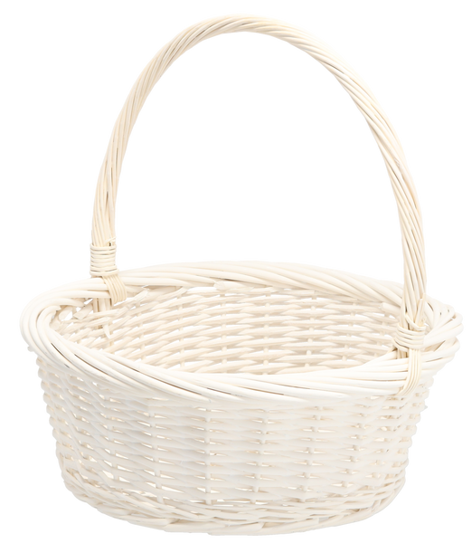 COS TĂNĂR DE RATTAN 39 x 39 x 16/41 CM CU MÂNER - ALB *6919