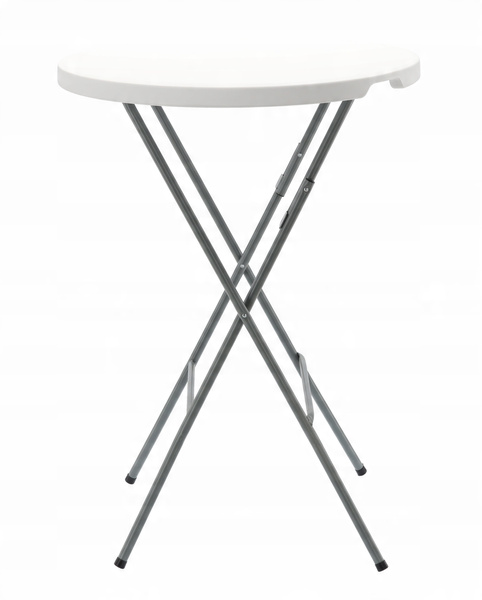 FOLDING CAMPING TABLE DIA80 X H110 CM ROUND WHITE